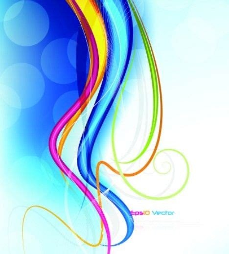 Colorful Abstract Curved Lines Background Vector Free Vector Graphics