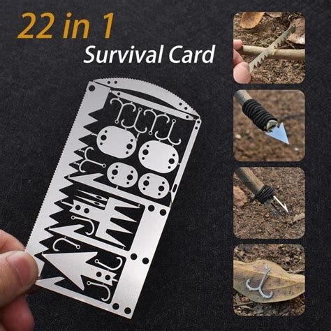 Survival Tool Card 22 In 1 Survival Card Multi Purpose Pocket Tool