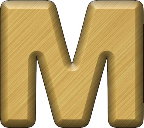 Presentation Alphabets Brass Letter M