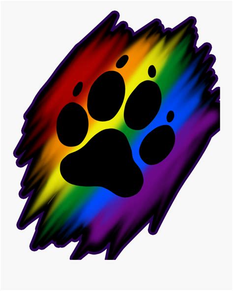 Rainbow Furry Paw Print Free Transparent Clipart Clipartkey