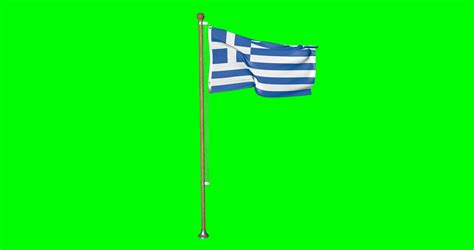 3d Greece Flag Waving In Windnational Symbol Stock Motion Graphics Sbv