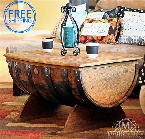 Wine barrel table top is constructed from reclaimed wood. Barrel Table, Barrel Coffee Table, Whiskey Barrel Table ...