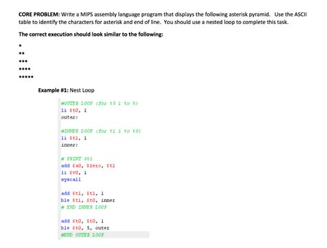 Solved Core Problem Write A Mips Assembly Language Program Chegg Com