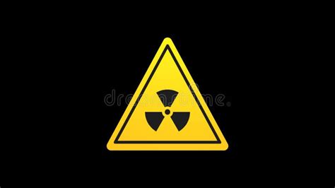 Radiation Rotating Triangular Sign 3d Warning Sign Alpha Channel