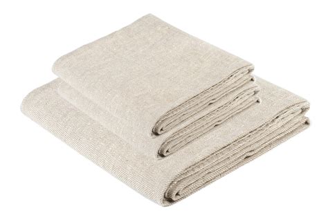 Bless Linen Natural Huckaback Pure Linen Towel Set Of 3 Natural Gray