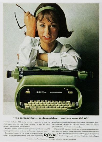 1960s Ad For Royal Typewriters Vintage Advertisements Vintage Ads