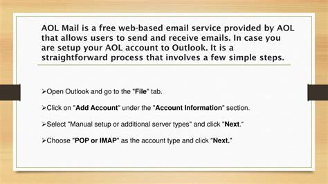 Ppt How To Setup Aol Email Server In Outlook 1833836 0944