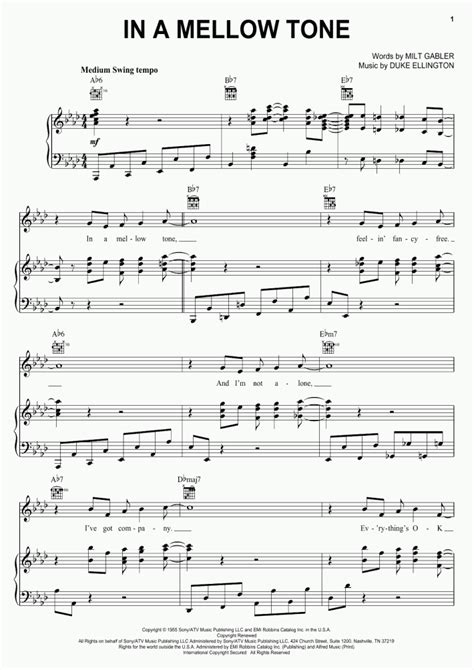 In A Mellow Tone Piano Sheet Music Onlinepianist