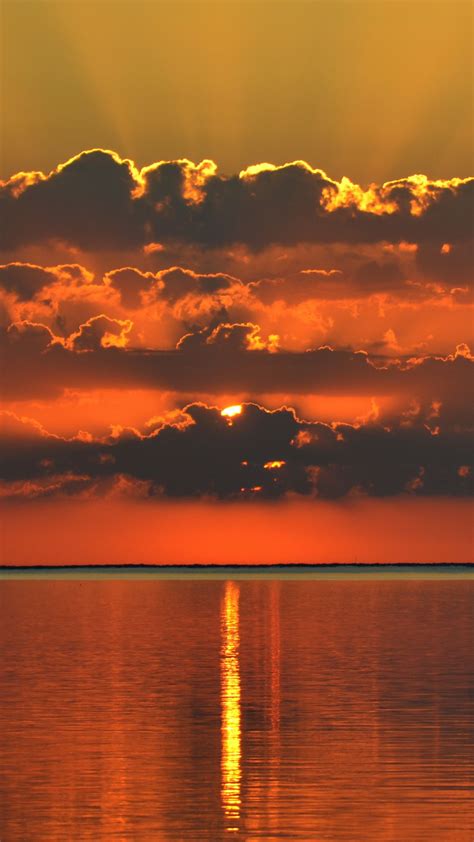 Golden Sunset Sea Sky hd Background