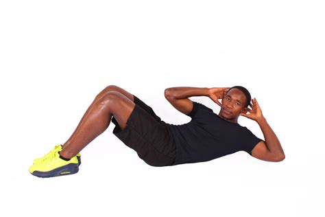 Fitness Man Doing Crunches Ab Exercise