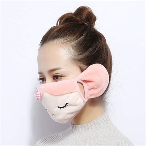 Cute Carton Breathable Soft Warm Mouth Mask Dustproof Protective Eye Corner Stereo Winter Cyling