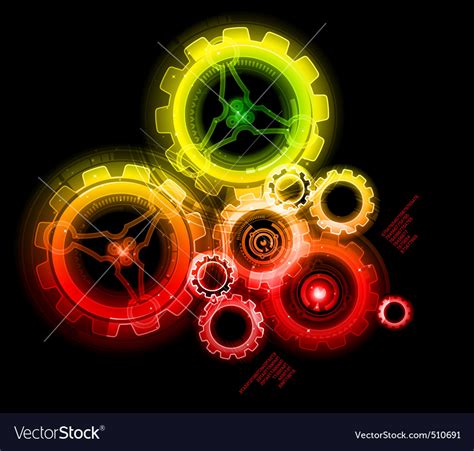 Glowing Techno Gears Royalty Free Vector Image