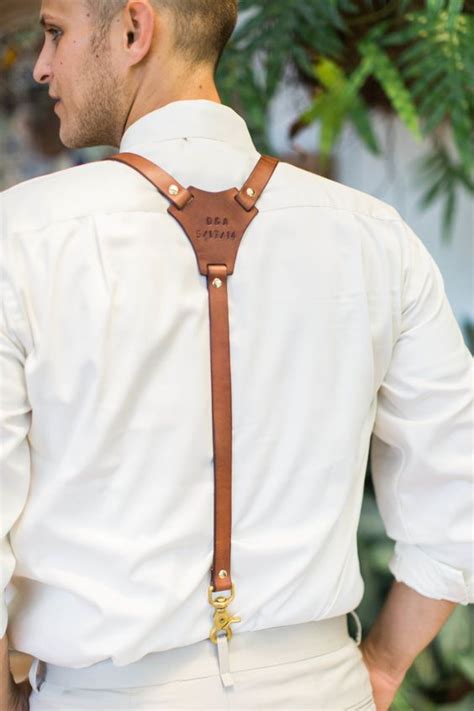 Suspenders, men's suspenders, suspenders for men, leather suspenders. Suspender Style Ideas For The Groom - Mens Wedding Style