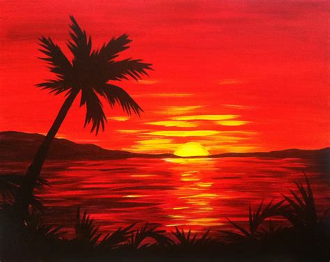 Sunset Canvas And Sign Painting Kit Canvas Painting Kit Etsy