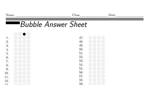 Tables How To Generate A Dynamic Bubble Answer Sheet For Multiple Choice Exam Tex Latex