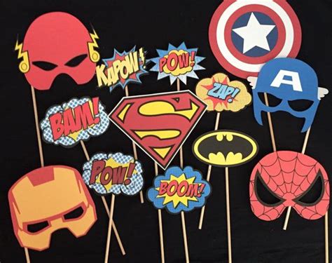 superhero themed photo booth props photo booth props superhero theme photo booth