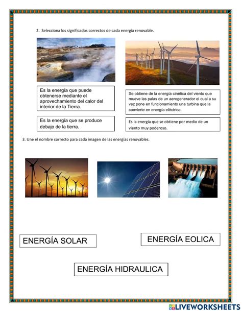 Ficha de las Energías Renovables worksheet