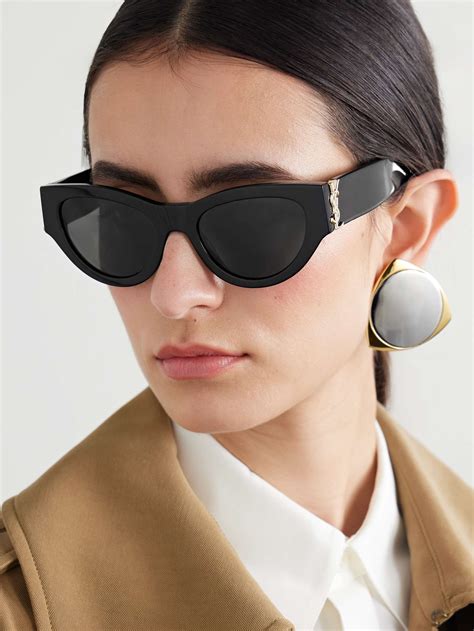 Black Cat Eye Acetate Sunglasses Saint Laurent Eyewear Net A Porter