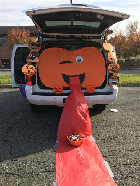 Our Trunk Or Treat Pumpkin Emojis Trunk Or Treat Halloween Craft