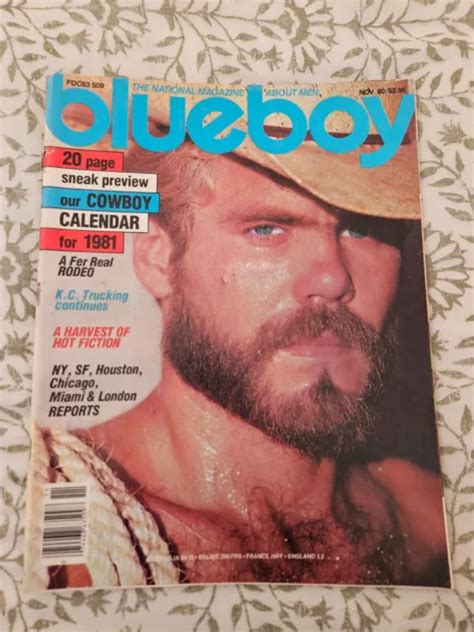 Blueboy November 1980 Gay Physique Beefcake Muscles Rodeo Cowboys San