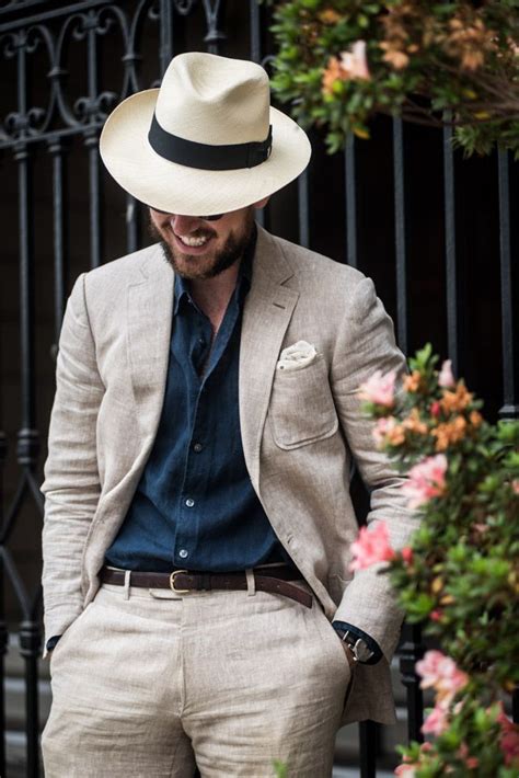 All white linen suits are just the thing to wear if you're going to or are going to be in a beach wedding. Linen Suit plus Panama Hat. #linensuit #panamahat | Zig ...