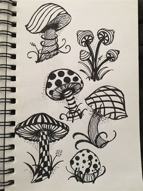 Patterned Mushrooms Be Creative In 2019 Drawings Doodle Art