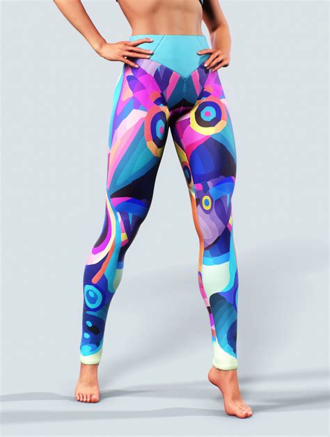 Abstract Painting Yoga Pants High Waisted Yoga Pants Patterned