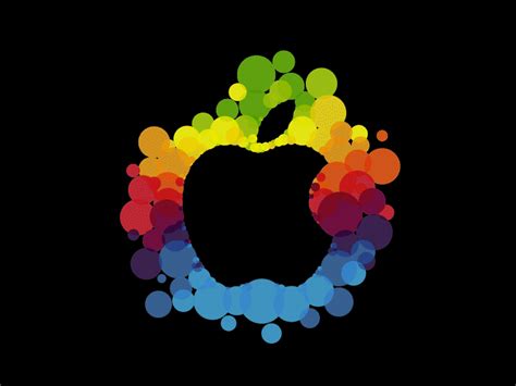 Bubble Apple  With Original Colors Inverted Apple Logo Wallpaper