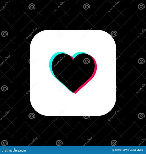 TikTok Heart Icon Duotone Heart Button Like Stock Vector Illustration Of Icon Radio