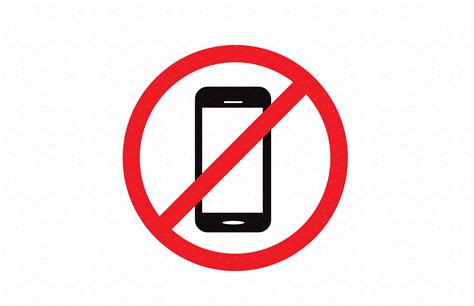 No Cell Phone Sign Vector Illustrator Graphics ~ Creative Market