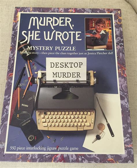 vintage murder she wrote 550 piece mystery jigsaw puzzle titled desktop murder circa 1984