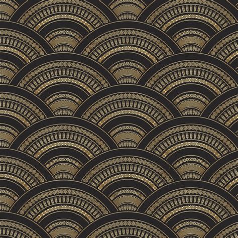 Geometric Art Deco Wallpaper In Black And Gold Removable Self Etsy