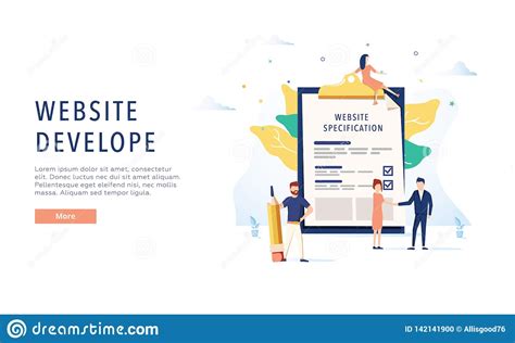 The Design Of The Web Site. Website Specification Web Banner Template. Flat Vector Illustration ...