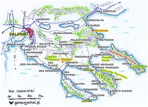 Atrakcje Półwyspu Chalkidiki Co warto zobaczyć MAPA Thessaloniki