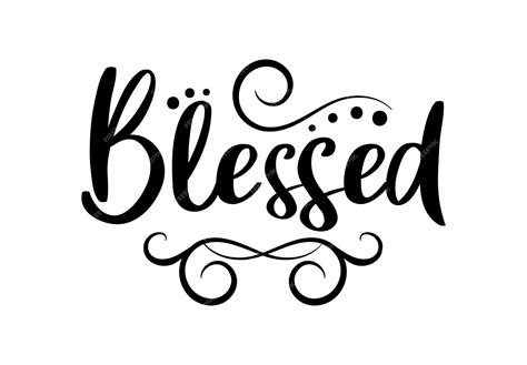 Premium Vector Blessed Word Lettering