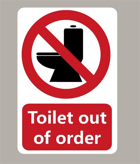 2 X Toilet Out Of Order Stickers Signs Ebay