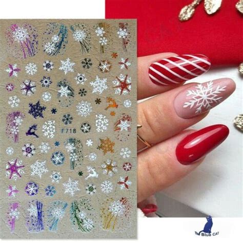 Christmas Nail Art Sticker D Colourful Snowflake Nail Art For