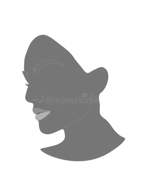 Silhouette Of Woman Head Face In Profile Beautiful Female Face