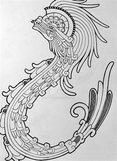 Colorear quetzalcóatl, el dios mexica o azteca de la vida, la serpiente emplumada. Quetzalcoatl by TheShamblingMound on DeviantArt