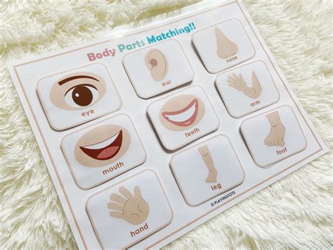 Body Parts Matching Activity Printable Toddler Busy Book Etsy