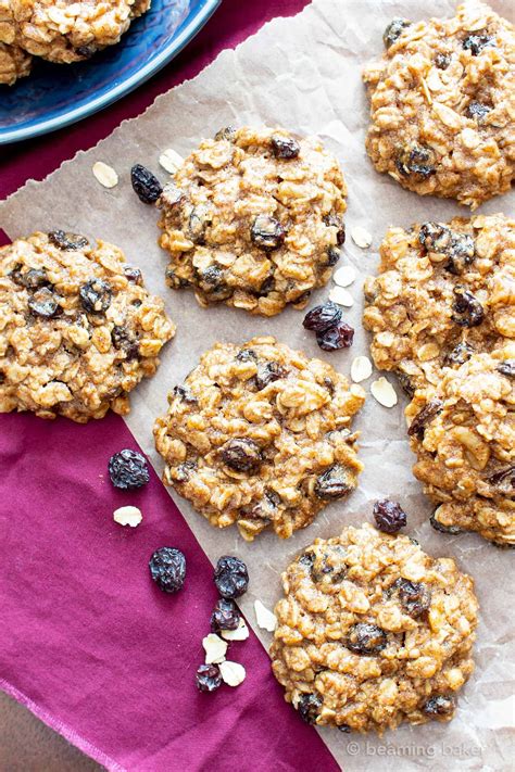 The lower the sugar, the less cookies spread, the drier/more crumbly they are. Chewy Oatmeal Raisin Cookie Recipe (V, GF): my favorite ...