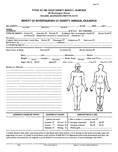 Autopsy Report Template