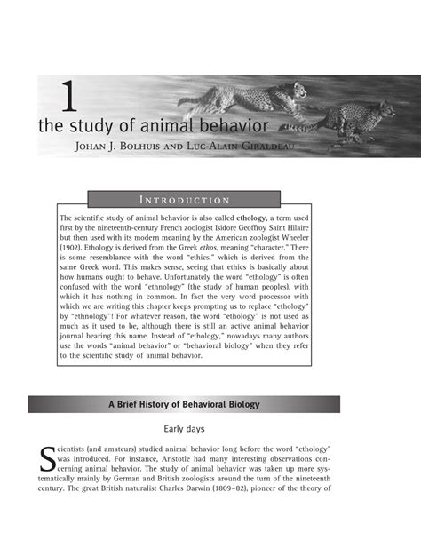 Pdf The Study Of Animal Behavior