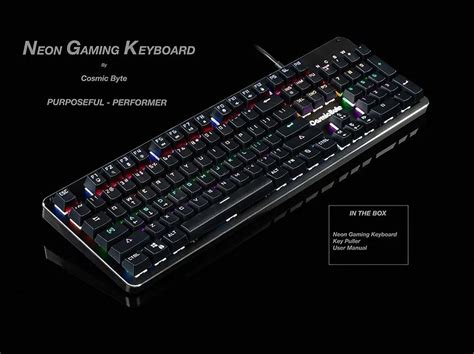 Cosmic Byte Cb Gk 12 Neon Rainbow Mechanical Keyboard With Blue Switch