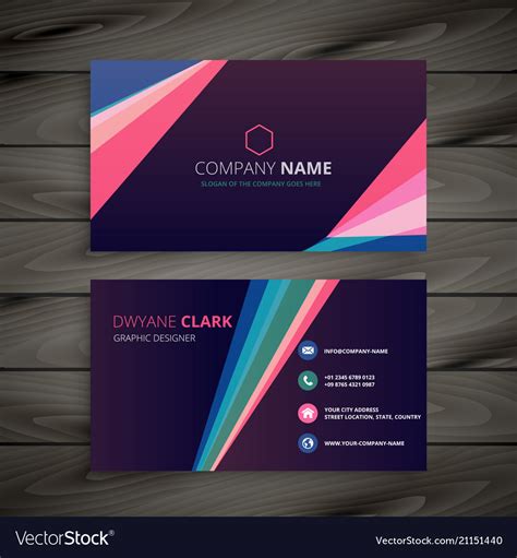 Creative Business Card Design With Abstract Vector Image