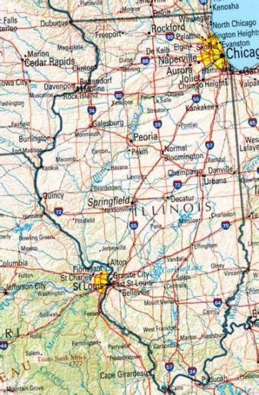 Map Illinois Large Towns And Highways Infographictv Number One