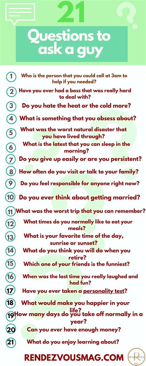 Good Questions To Ask A Guy Infographic