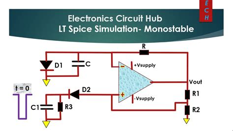Ltspice Opamp Monostable Multivibrator Design Simulation Youtube