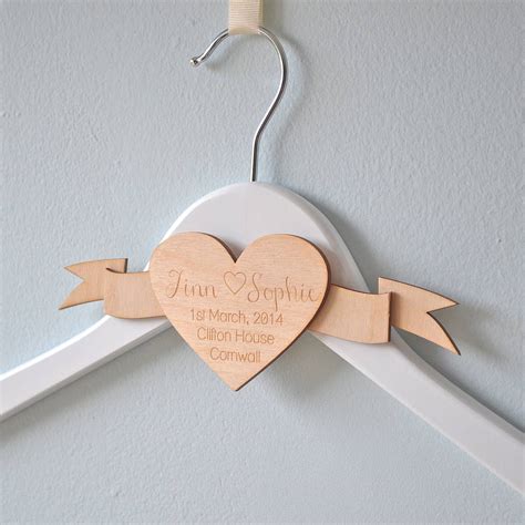 Personalised Engraved Heart Wedding Hanger By Clouds And Currents