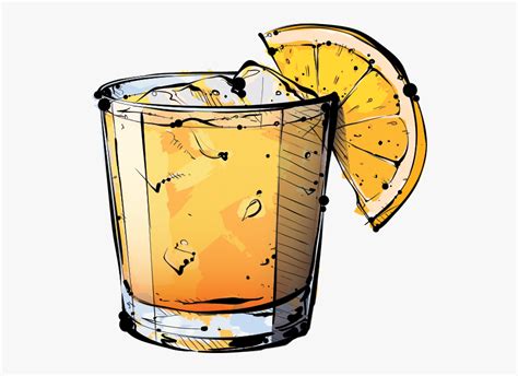 Clipart Glasses Whiskey Old Fashioned Drink Png Clipart Free